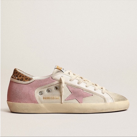 Golden Goose Superstar Sneaker Cream Antique Pink Suede/Leopard sz 37 New in Box - Picture 17 of 17